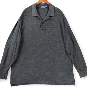 Polo Ralph Lauren Polo Shirt Mens 2XLT Tall Charcoal Heather Long Sleeve Pony